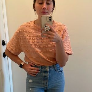 Madewell texture and thread pink tee